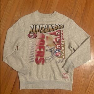 Mitchell & Ness Light Gray San Francisco 49ers Crewneck